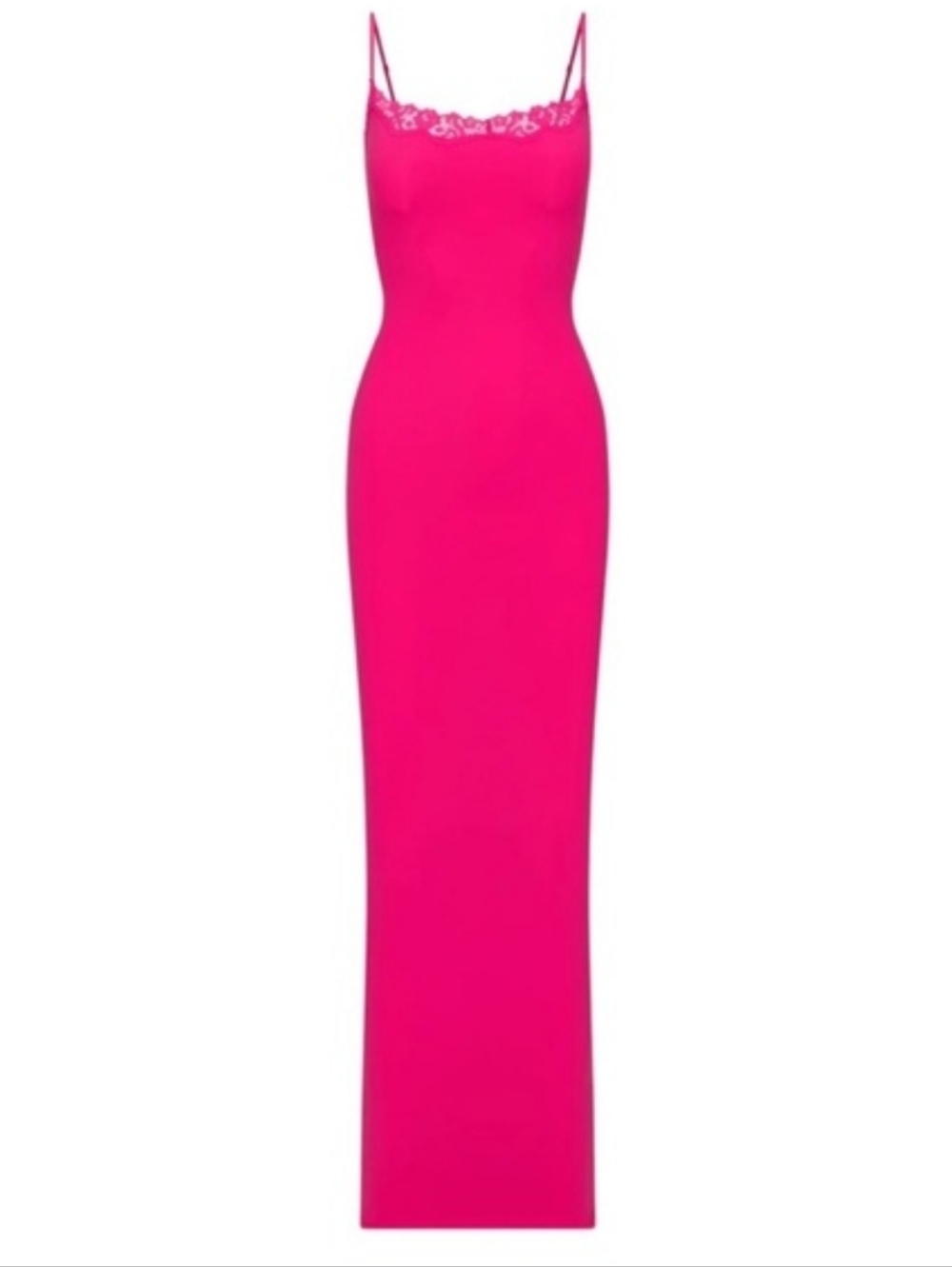 SKIMS Fits Everybody Lace Long Dress Pink Size L NWT